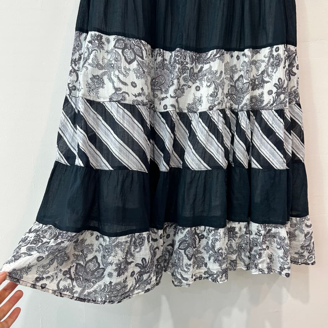 히피 페어리 패치 미디 스커트 상품이미지5