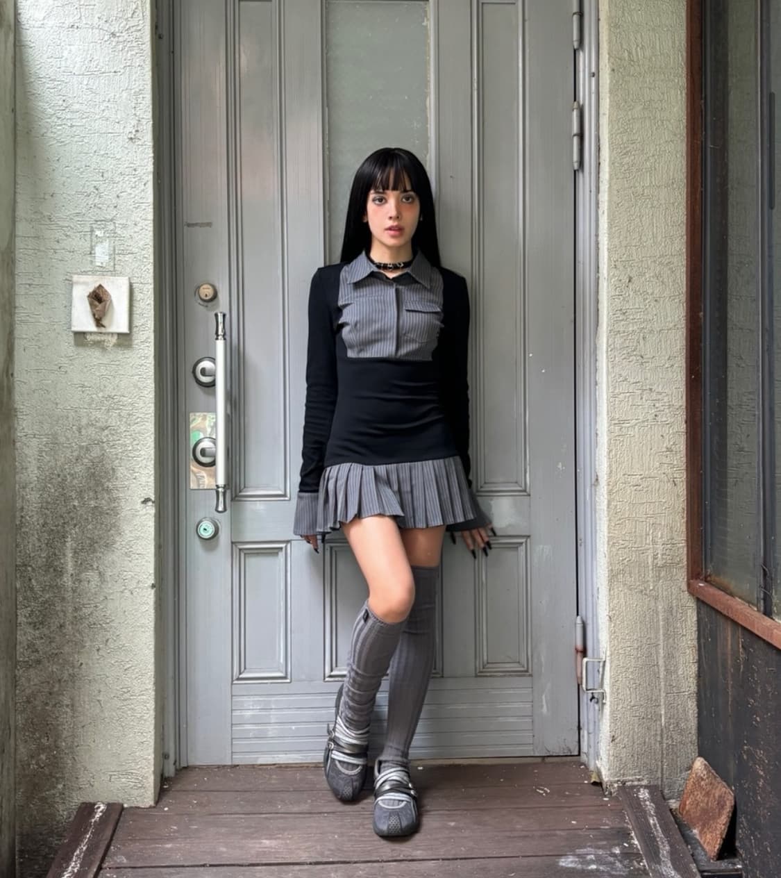 비엔프롬 프롬 핀 프레피 원피스 상품이미지1