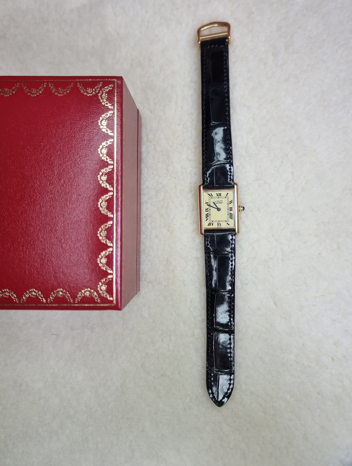 까르띠에 빈티지 탱크머스트 L 샴페인다이얼 디버클 시계 02년 남여공용 상품이미지5