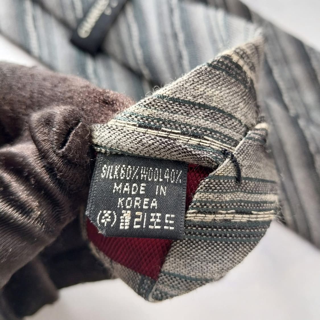 샤를주르당 실크 울 혼방 스트라이프 넥타이 9.7cm A+등급 K1985 상품이미지9