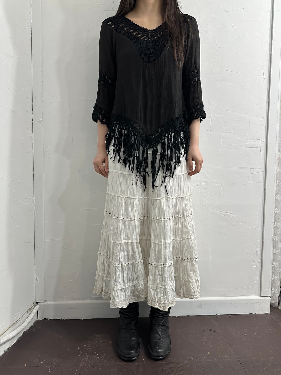 welfare hippy white skirt 상품이미지5