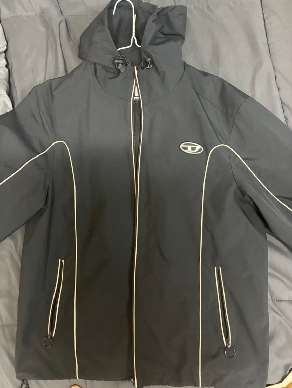 디젤 J-하이브스 콘트라스트 파이핑 윈드브레이커 블랙 XL 상품이미지2