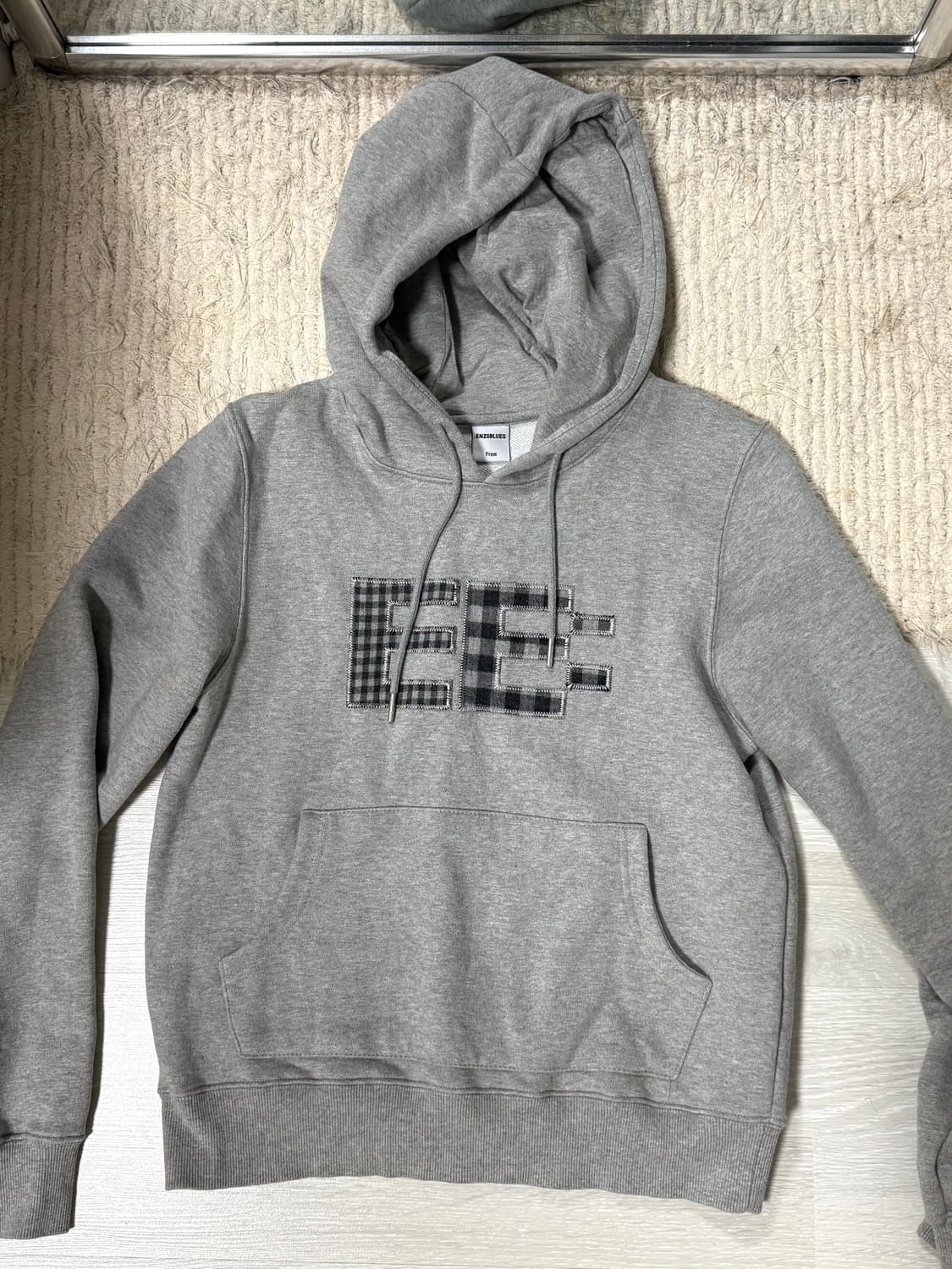 엔조블루스 픽셀 로고 후디 (gray) 상품이미지2