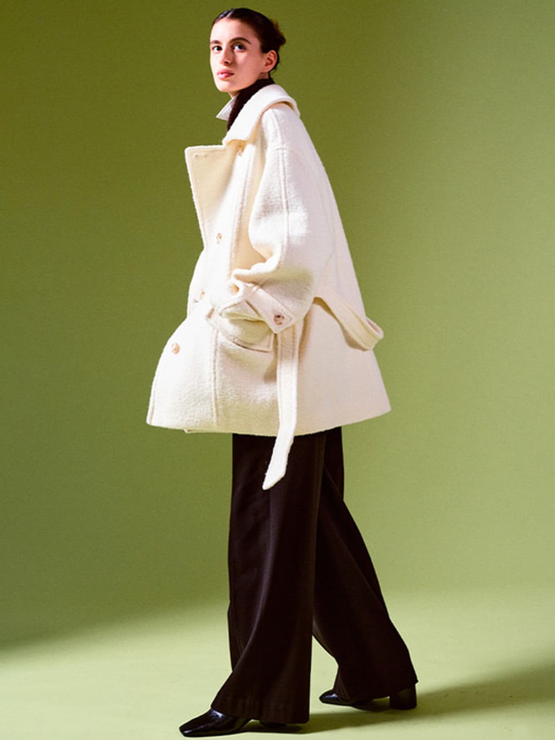 루에브르 알파카 벨티드 하프코트 상품이미지1