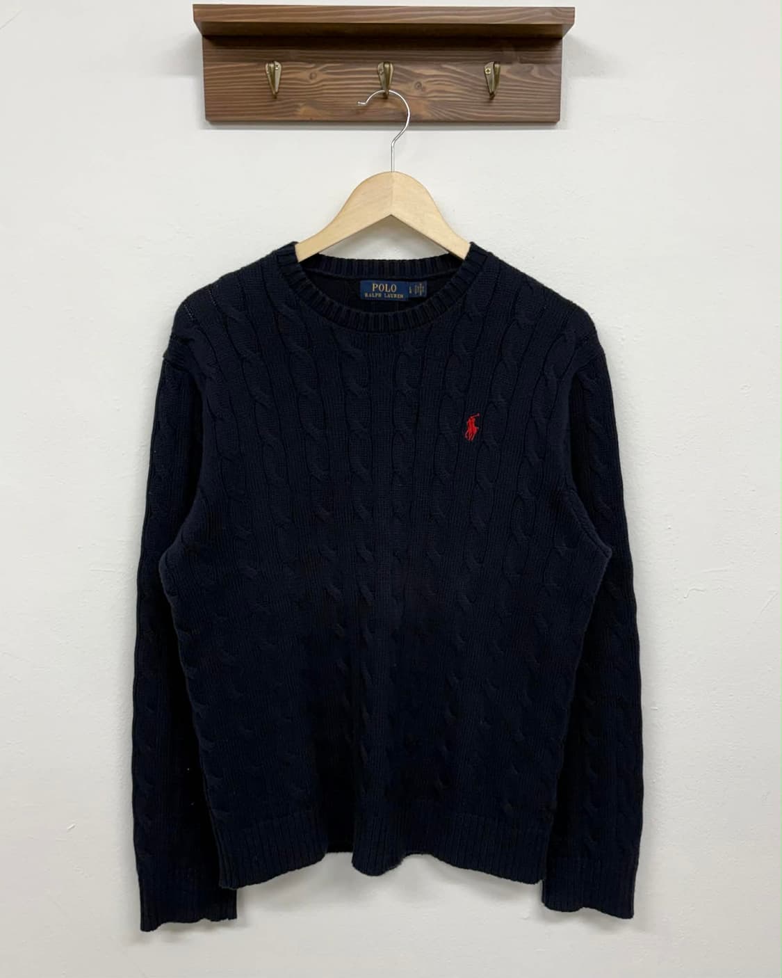 [L] 폴로 랄프로렌 네이비 케이블 코튼 니트 스웨터 상품이미지1
