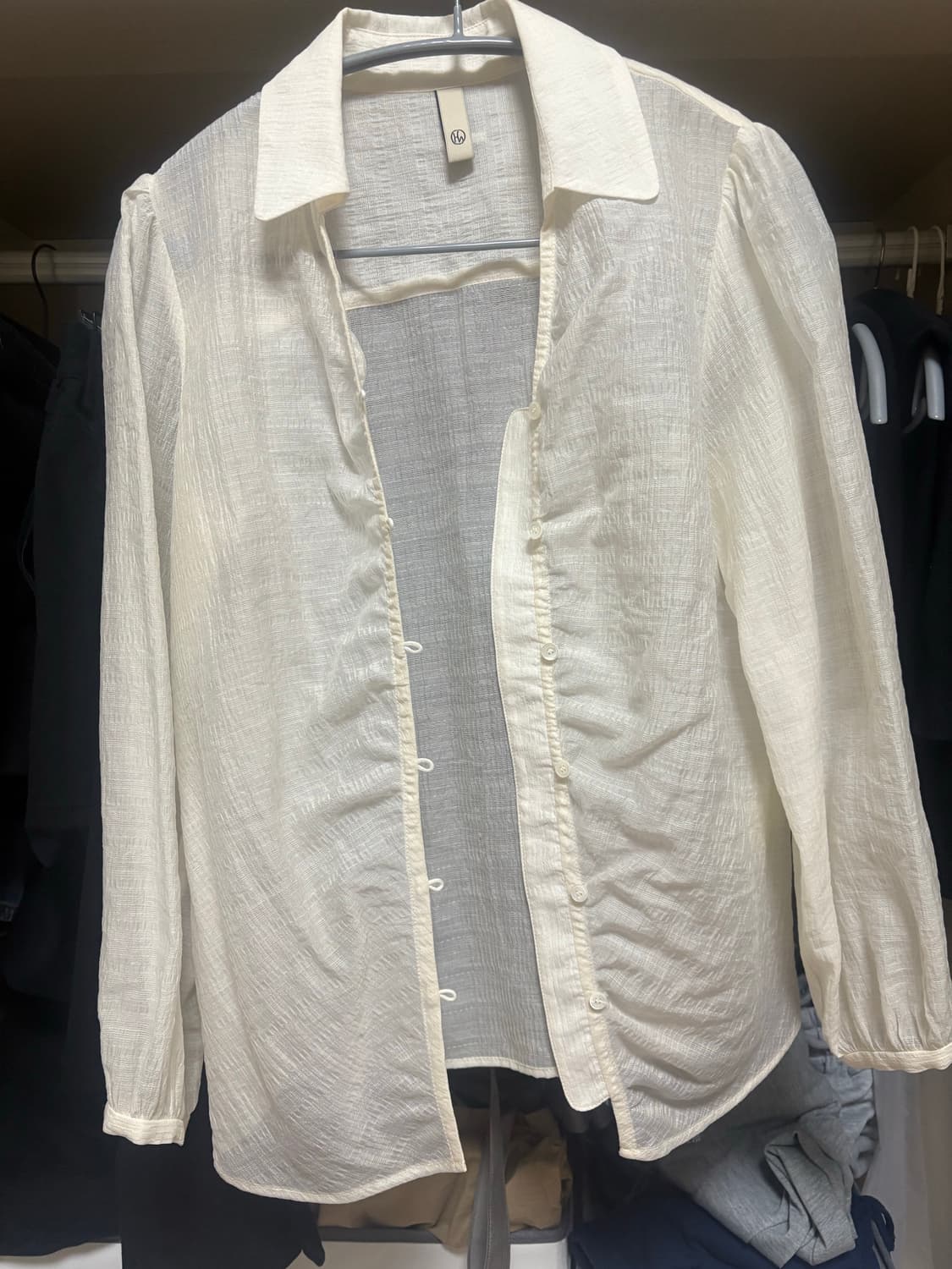 호와스 쉬어 블라우스 아이보리 상품이미지1