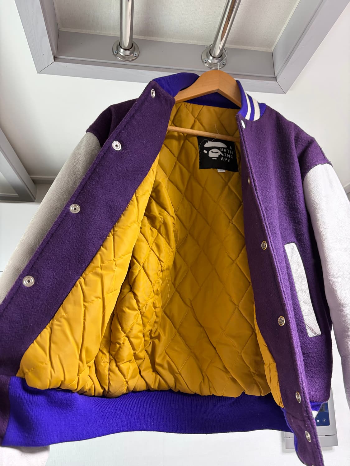 90s bape x post overalls 바시티 자켓 상품이미지4