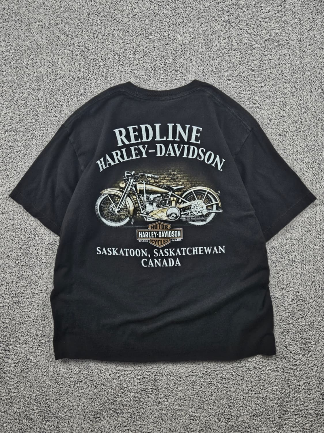할리데이비슨 캐나다 새스커툰 레드라인 반팔 티셔츠 (M추정)/ 11647 상품이미지3
