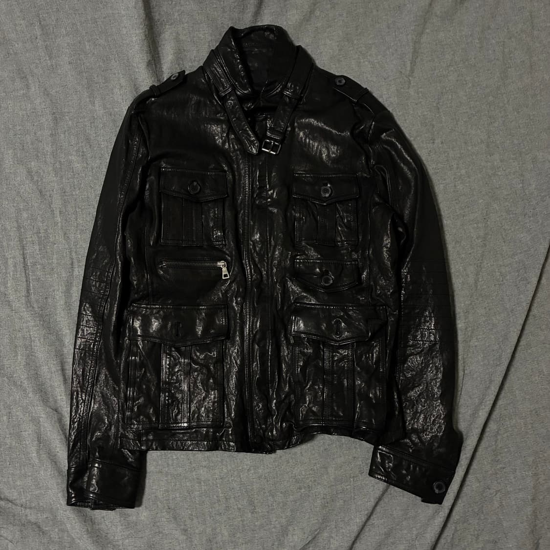 양가죽 포켓 디테일 레더 자켓 상품이미지7