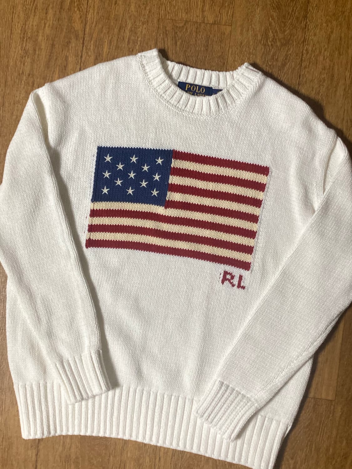 (상태최상!!)폴로 성조기 니트 화이트 상품이미지1
