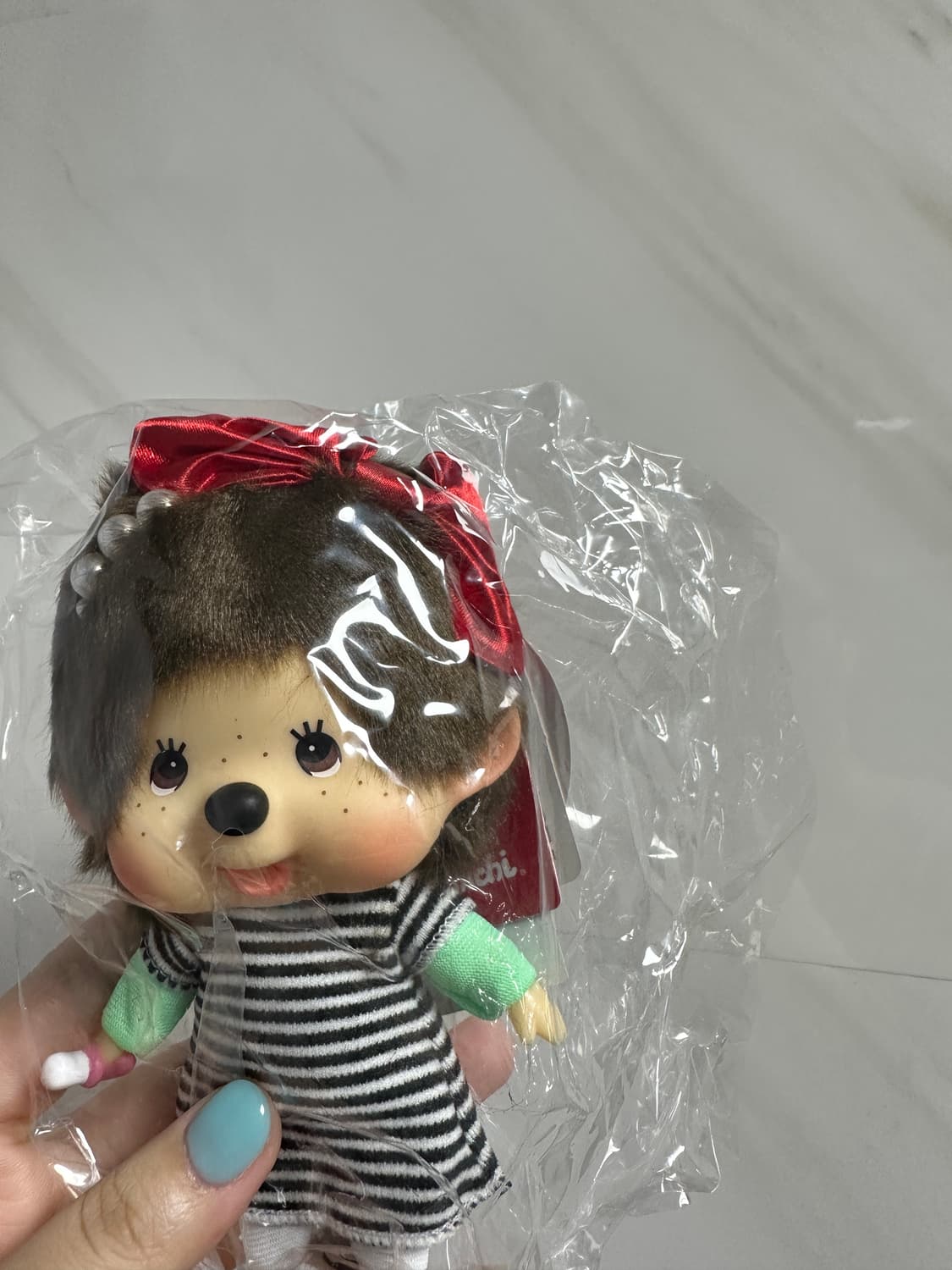 홍콩 몬치치 대두 리본진주 인형 키링 상품이미지2