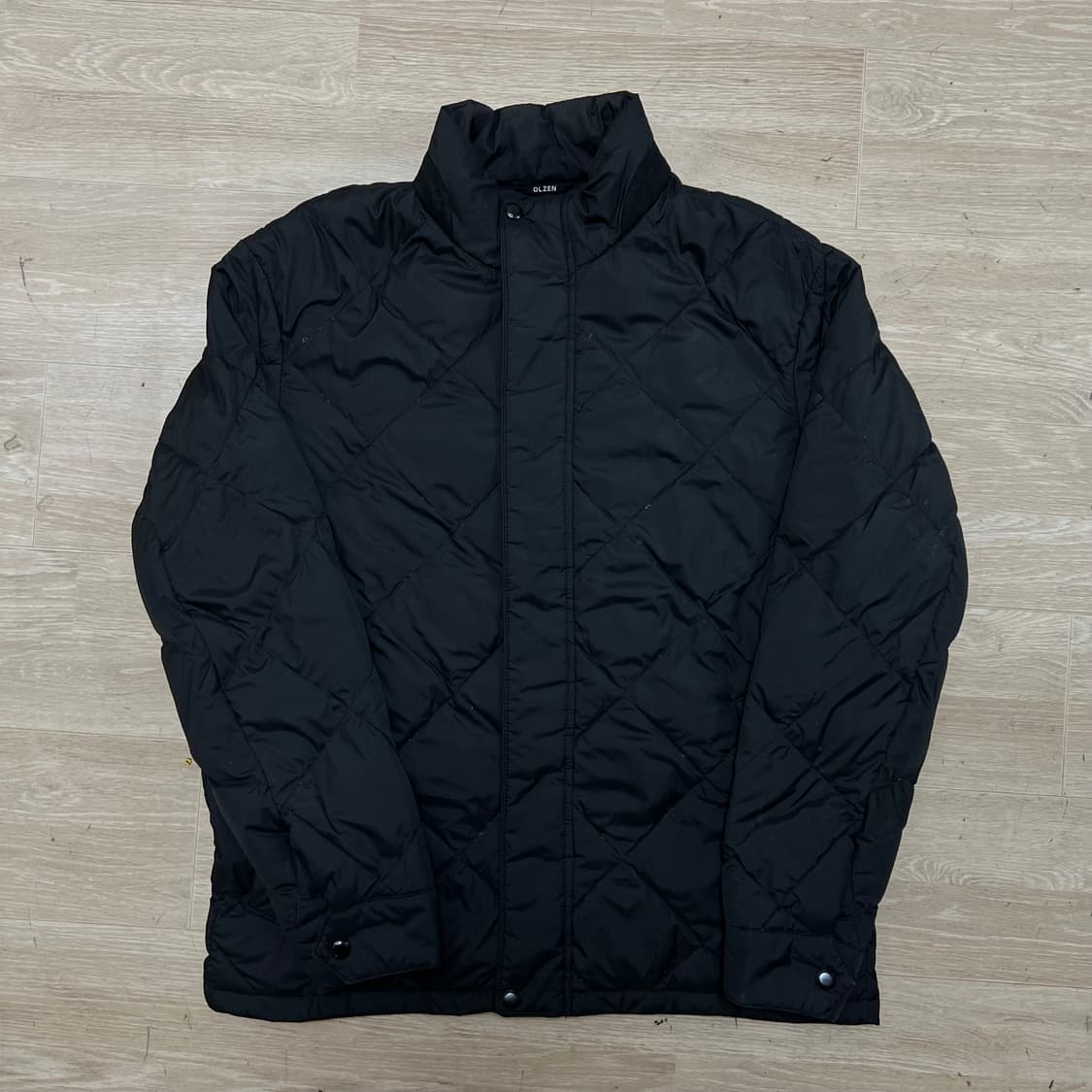 올젠 구스다운 스탠드넥 퀼팅 경량패딩 점퍼 [블랙] M/95 상품이미지1