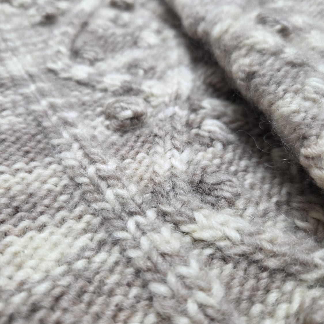 핸드메이드 울 꽈배기 니트 후드 집업 상품이미지2