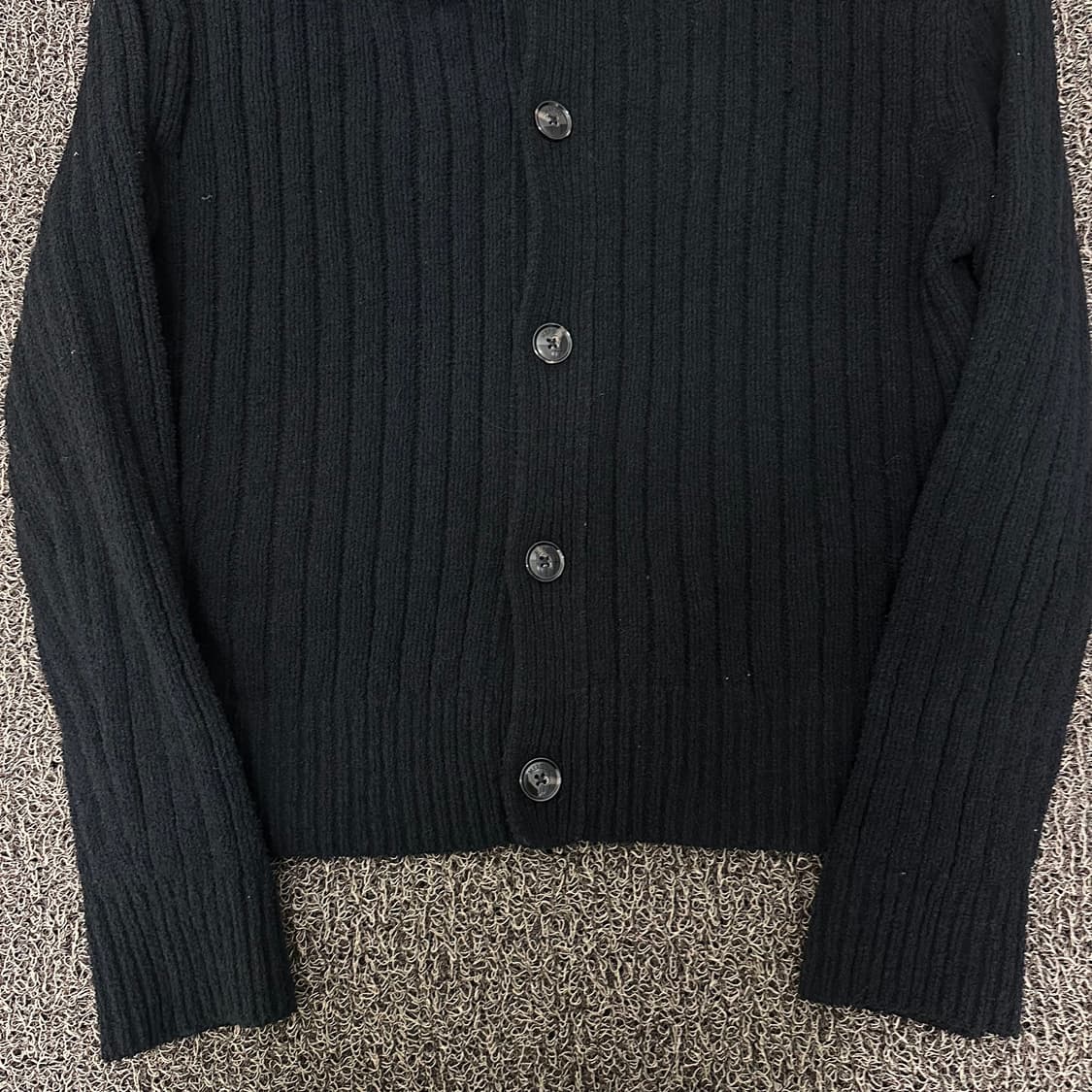 MERGO 메르고 부클 버튼 가디건 블랙 L 상품이미지3