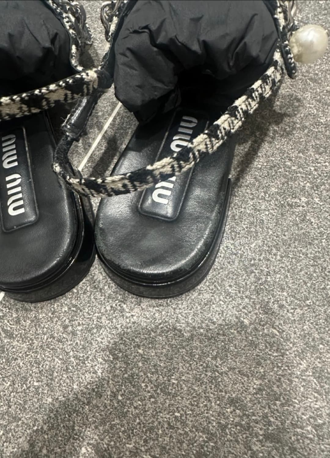 미우미우 37 깅엄 체크 발레리나 슬링백 상품이미지6