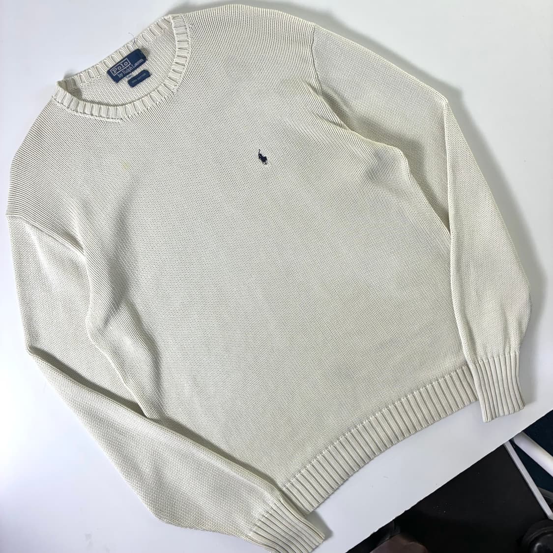 Polo  폴로 랄프로렌 자수 코튼 화이트 니트   상품이미지2