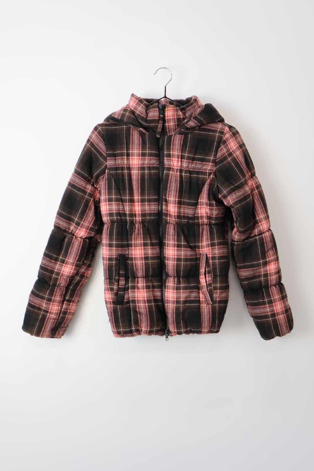 Jpn Kitsch Wool Check Puffer Jacket 상품이미지3