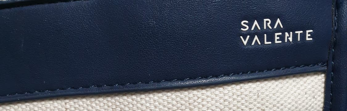 사라발렌테 캔버스 도트백 (크림,네이비) 상품이미지2