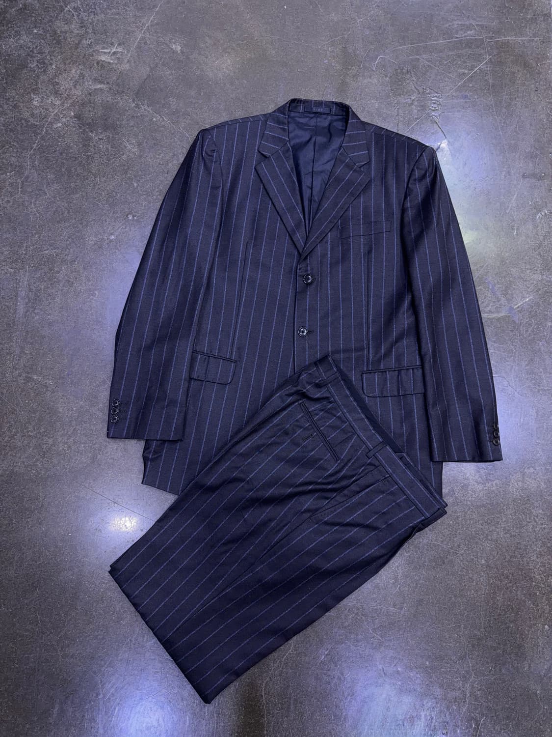 타임옴므 스트라이프 수트셋업 캐시미어 블렌드 블레이저 팬츠 54 상품이미지1
