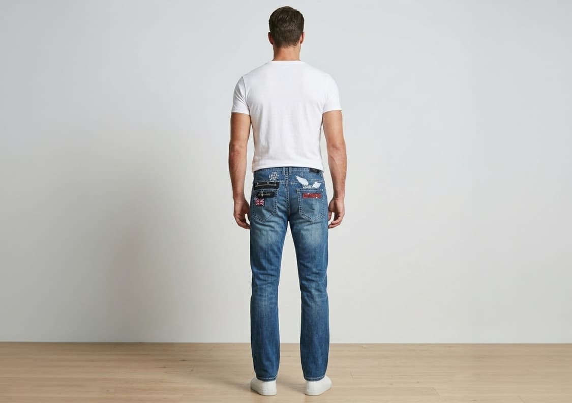 [A급34] 로빈스진 유니언잭&아이언크로스 커스텀 빈티지진 상품이미지2