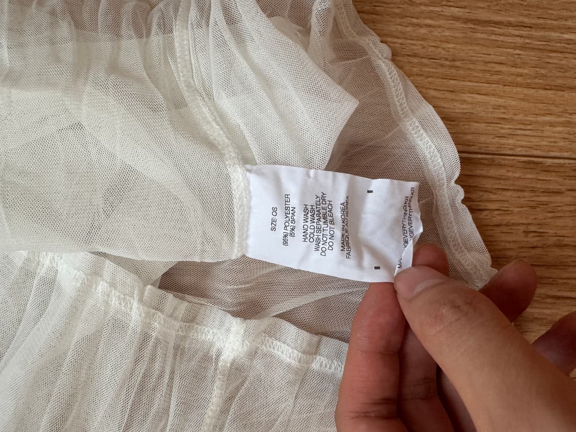 낫띵에브리띵 WRINKLED MESH TOP IN WHITE 상품이미지3