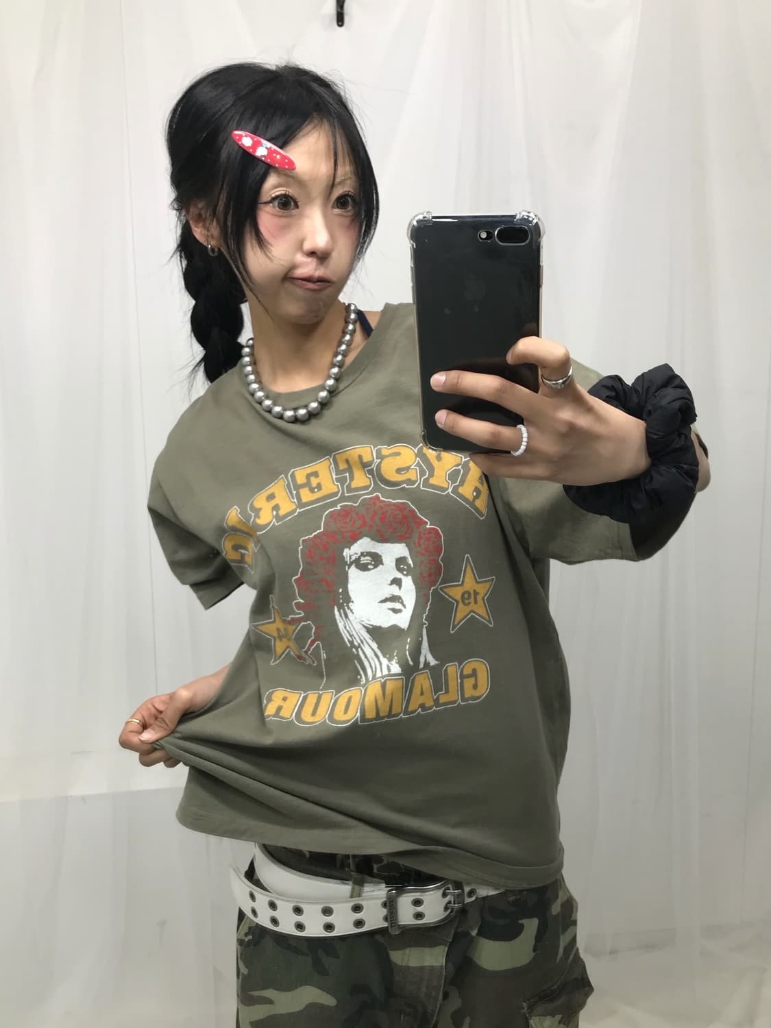 < Hysteric Glamour His Girl Khaki T-shir 상품이미지7
