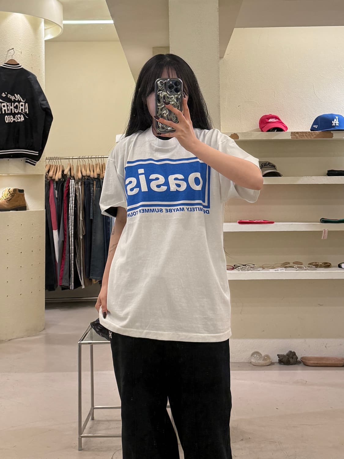 빈티지 오아시스 Definitely Maybe 프린팅 반팔 티셔츠 U15 상품이미지1