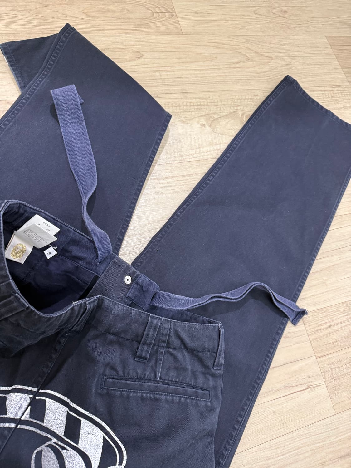 2000년도 베이프 어센틱 마일로 SAD FACE 팬츠 블랙 상품이미지8