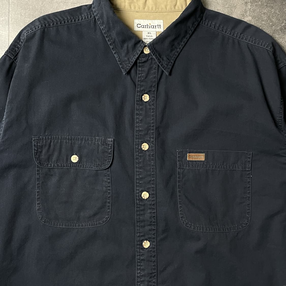 CARHARTT 00s 칼하트 네이비 코튼 워크 셔츠 A00920 상품이미지3