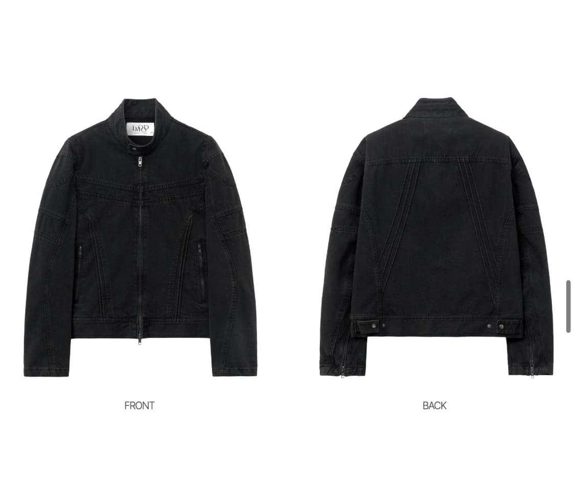 엘무드 애쉬 데님 바이커 자켓 빈티지블랙 상품이미지4