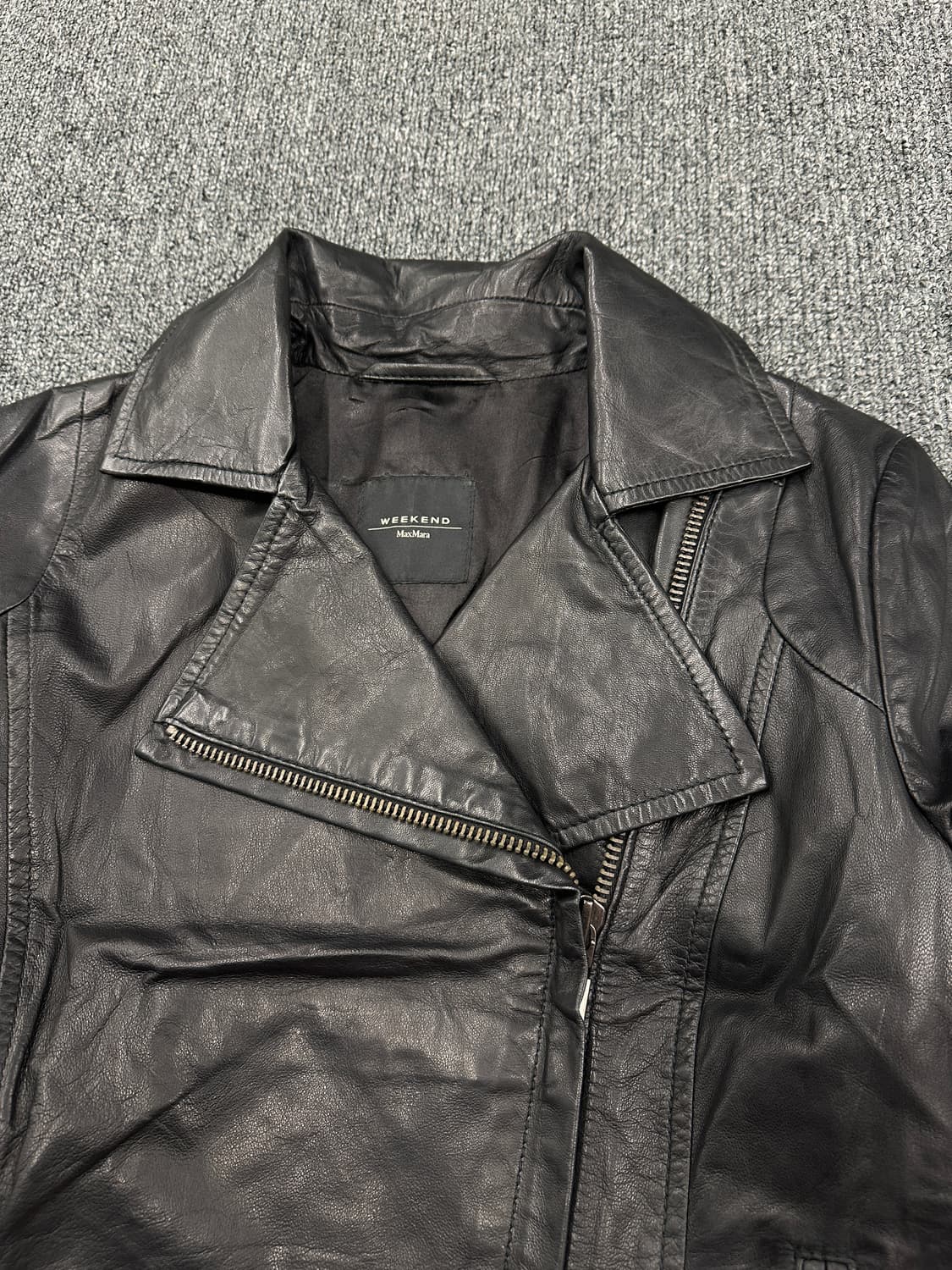 Max Mara WEEKEND 레이싱 자켓 레더자켓 블랙 상품이미지3