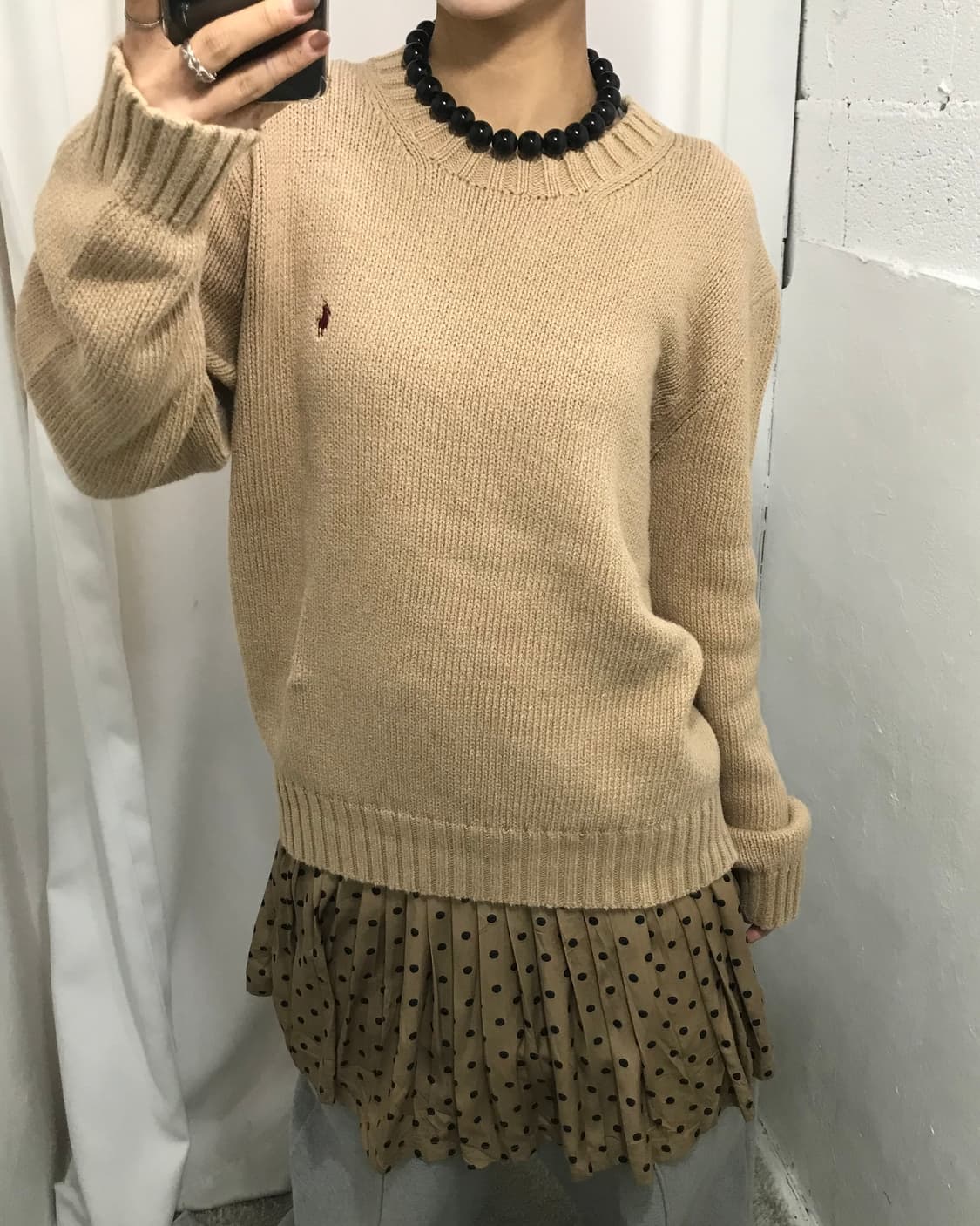 😽폴로 랄프로렌 베이지 라운드 니트 😽 상품이미지3