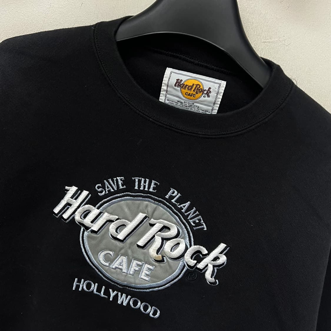 90s Made in USA 하드락카페 할리우드 오버핏 맨투맨 해외 M 상품이미지3