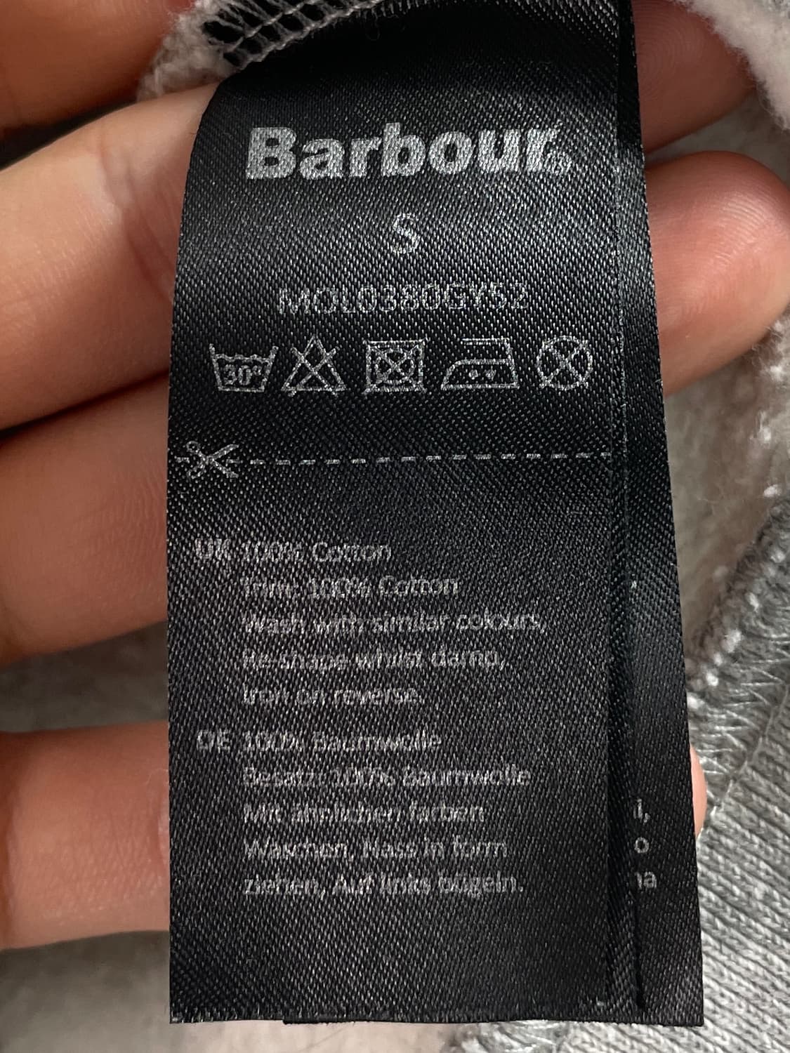 바버 스몰로고 그레이 후드티 (on.694) 상품이미지6