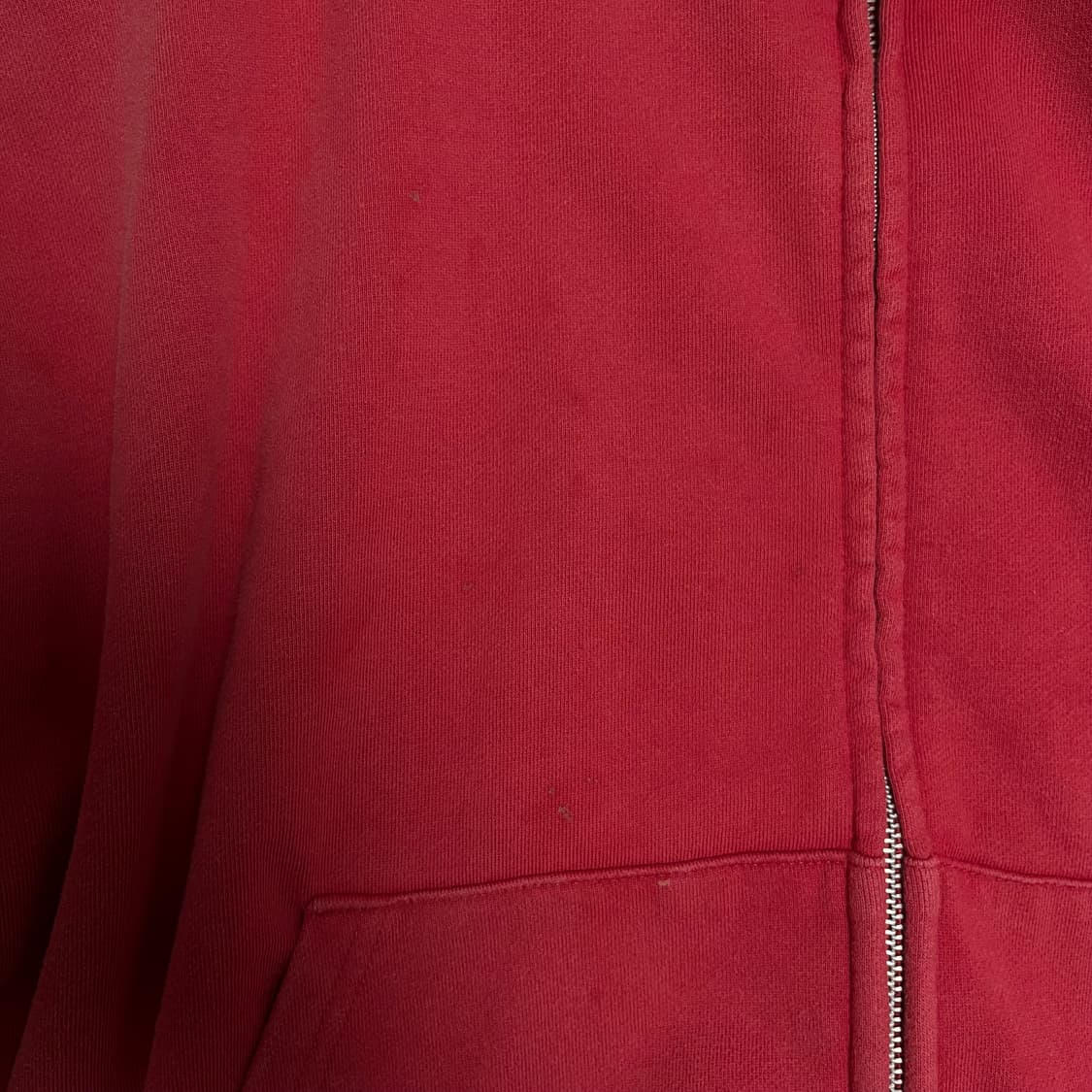 스웨이드 크롭 워시드 후드 집업 레드 빨강 상품이미지5