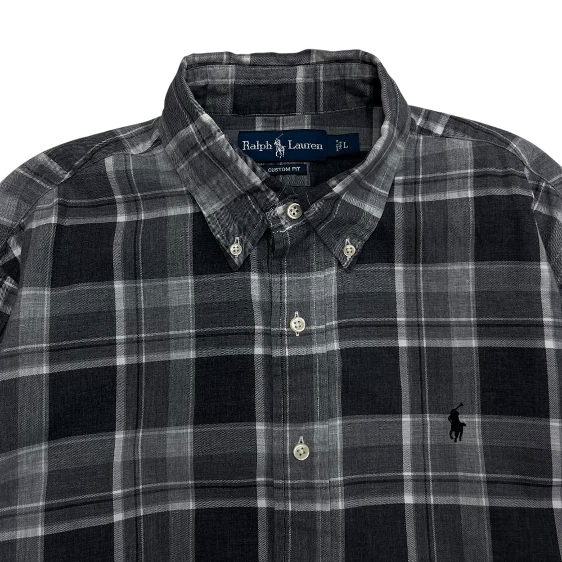 폴로 랄프로렌 블랙 포니 블랙 타탄체크 셔츠 L 상품이미지4