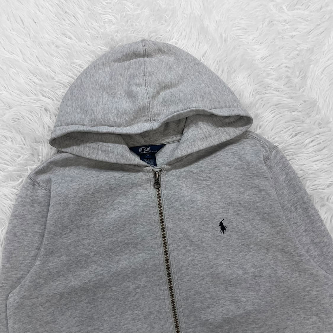 폴로 랄프로렌 포니 로고 후드집업 그레이 상품이미지3