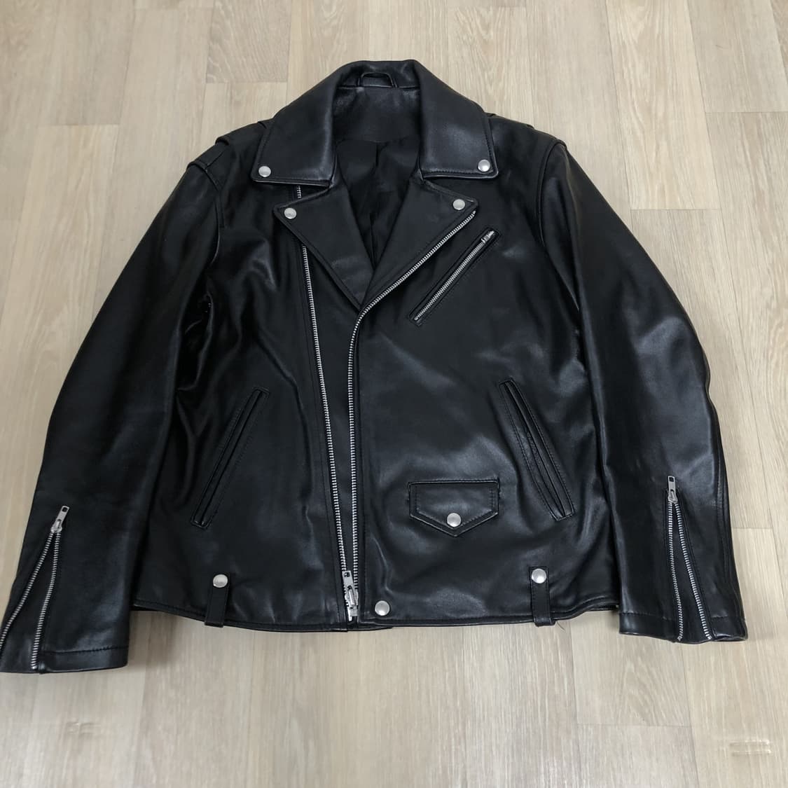 (XL) 에이징 CCC AGING CCC 램스킨 라이더 자켓 블랙 상품이미지1