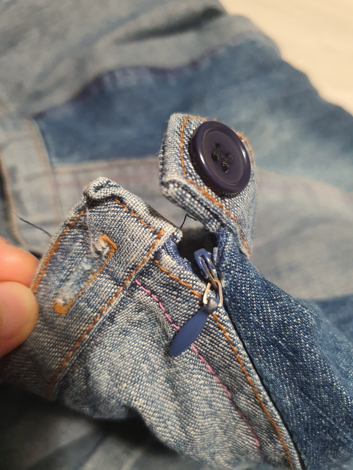 [빈티지] 패치워크 데님 자수 스커트 청치마 상품이미지5