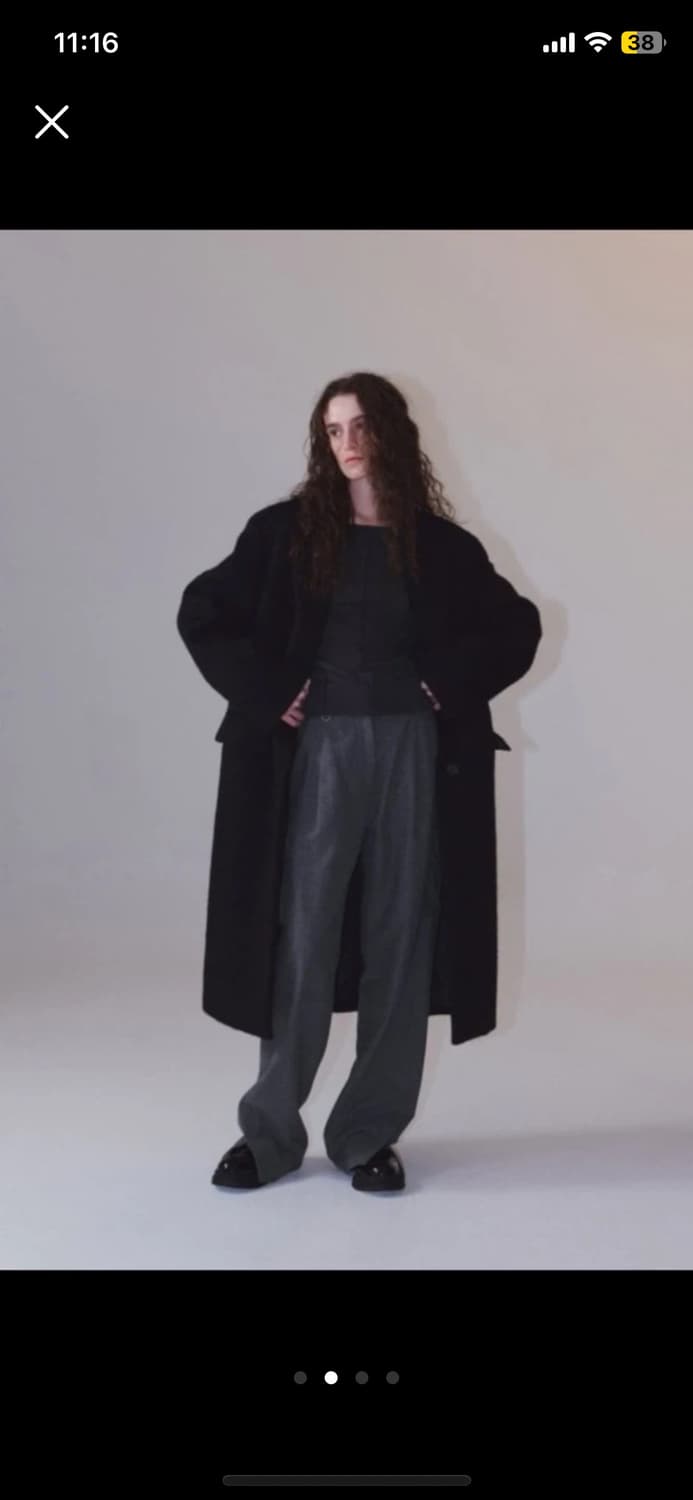 인사일런스 헤어리 알파카 코트 블랙 상품이미지2