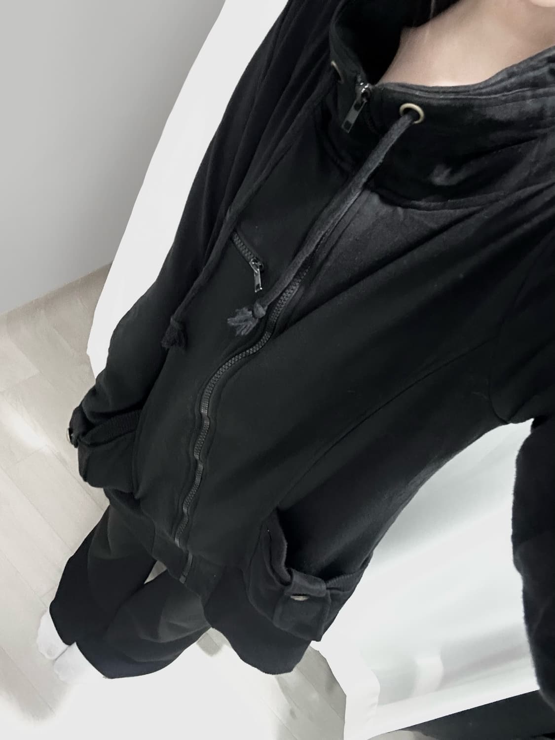 빈티지 블랙 후드집업 상품이미지6