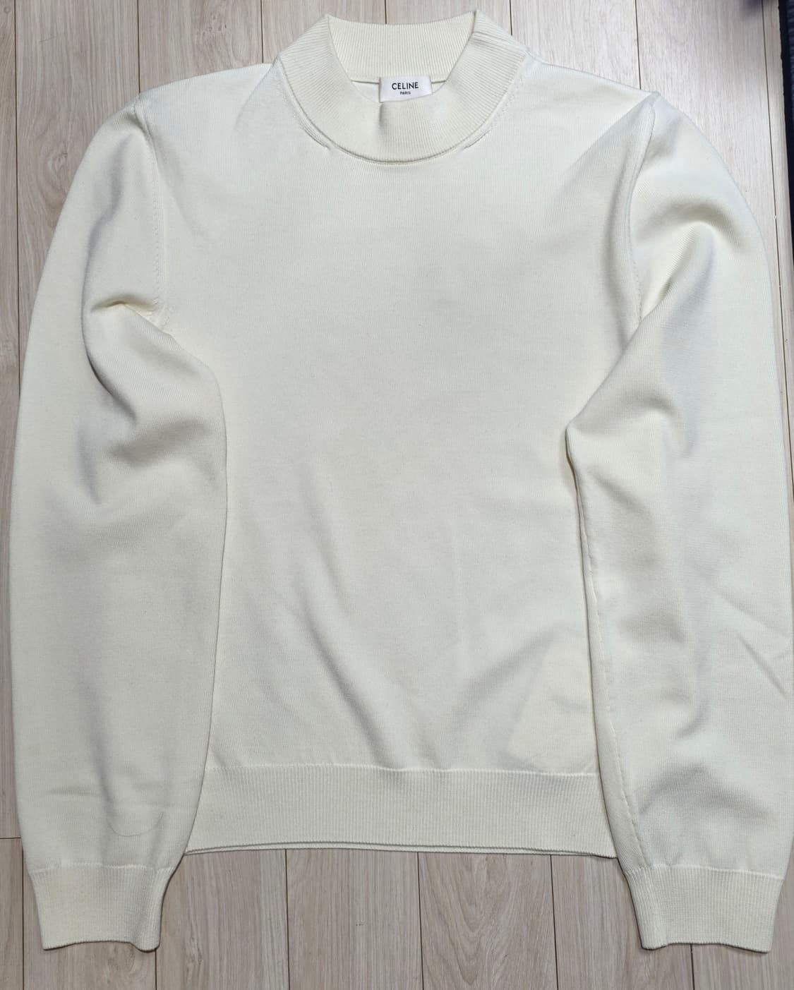 셀린느 24FW 남자 트리옹프 하이 칼라 울 니트 오프화이트 M사이즈! 상품이미지3