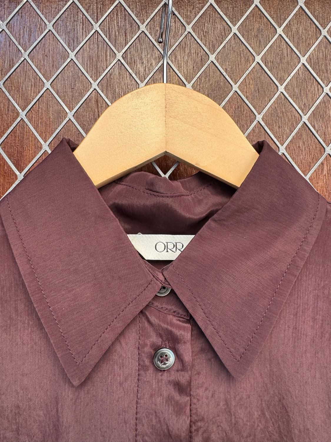 ORR 오르 새틴 브라운 루즈핏 셔츠 블라우스 M 상품이미지2