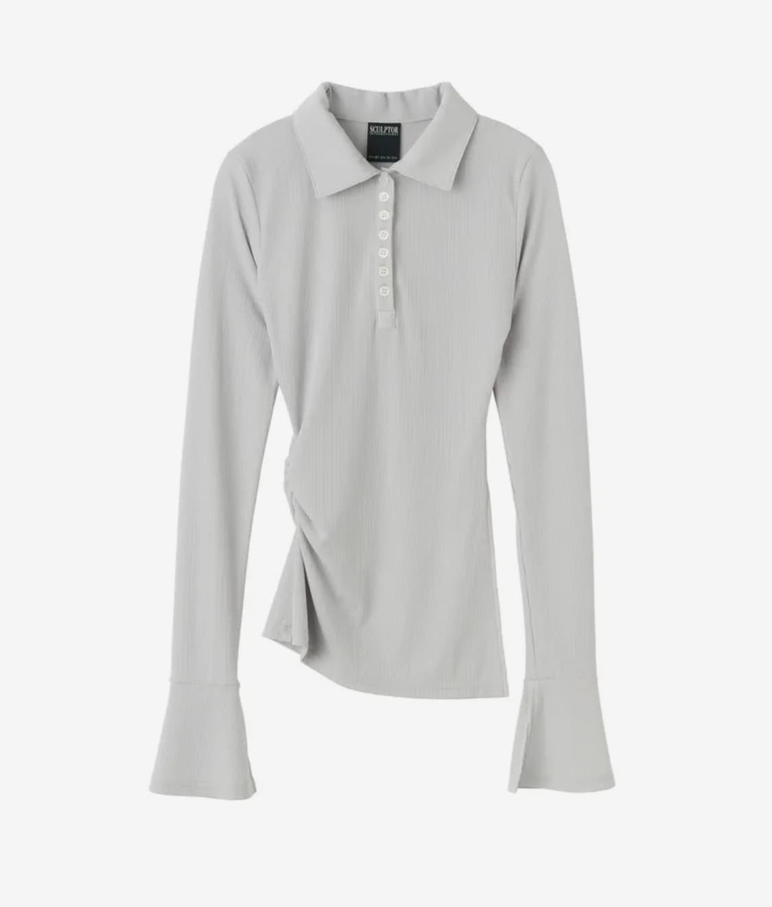 스컬프터 Button Down Bell Sleeve Tee Ice Gra 상품이미지2