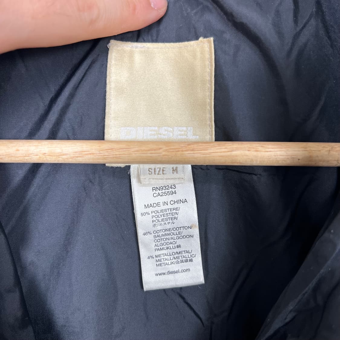 DIESEL 디젤 메탈로 레더 믹스 다운 패딩 상품이미지8