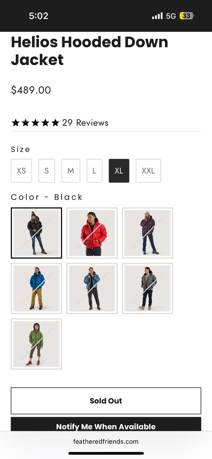 페더드프렌즈 헬리오스 후디드 다운 자켓(구형) XL 상품이미지4