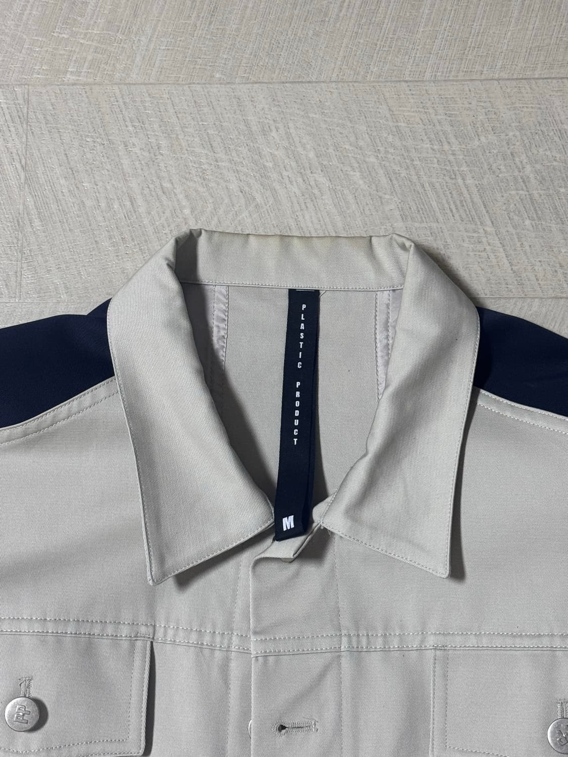 플라스틱프로덕트 배색 트러커 베이지 M 상품이미지2