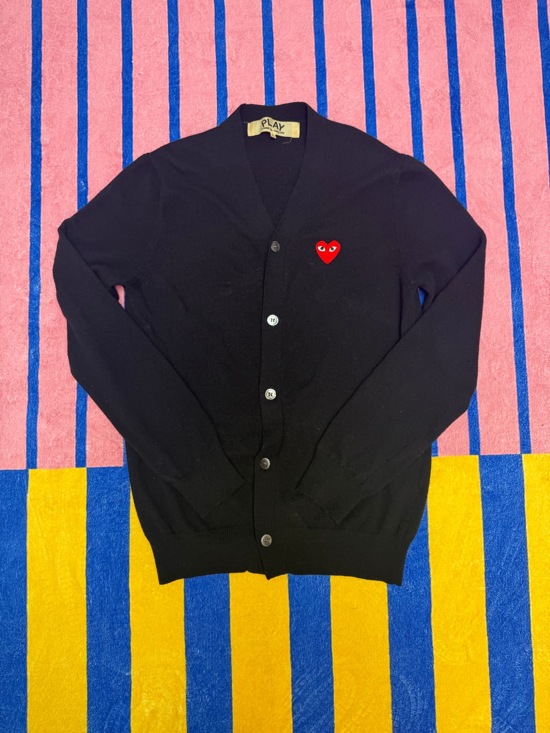 꼼데가르송 PLAY 블랙 가디건 L size 상품이미지1