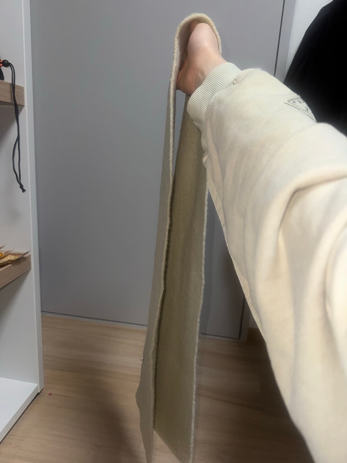 일본 빈티지샵 아이보리색 부드러운 목도리 상품이미지3