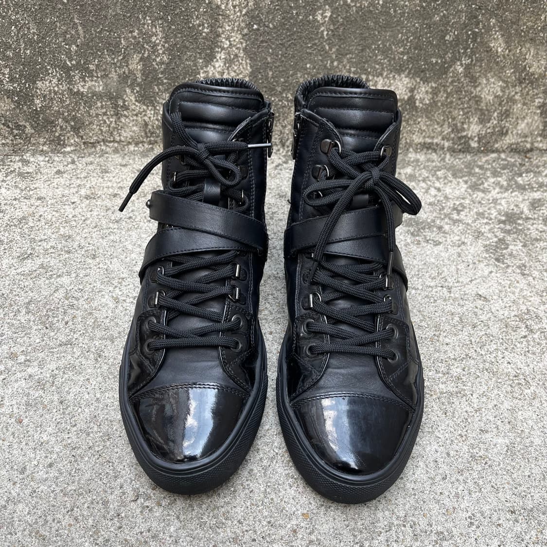 [40] Neil Barrett 블랙 레더 하이탑 스니커즈 (260) 상품이미지2
